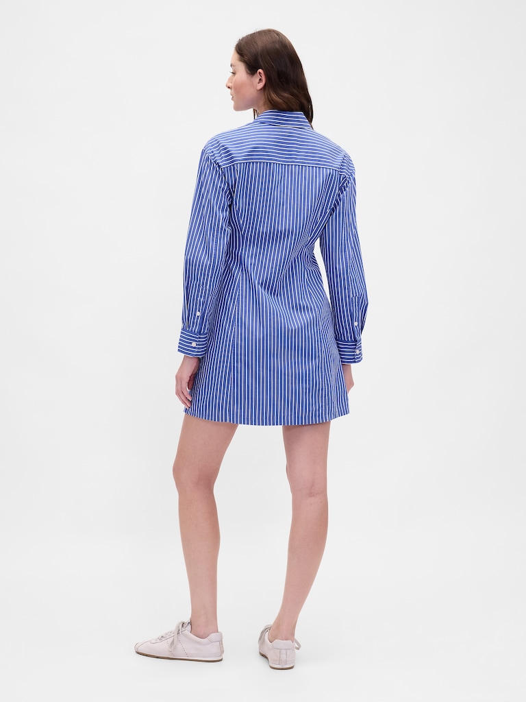 Organic Cotton Poplin Mini Shirtdress