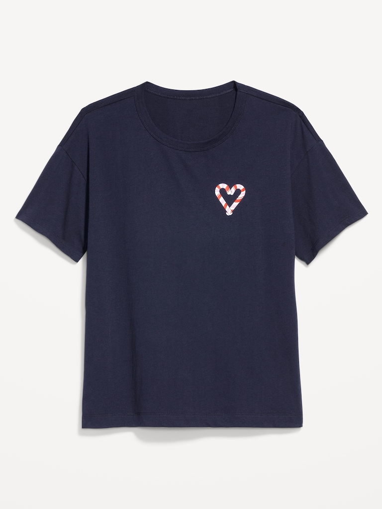 Holiday-Graphic Crew-Neck T-Shirt for Women