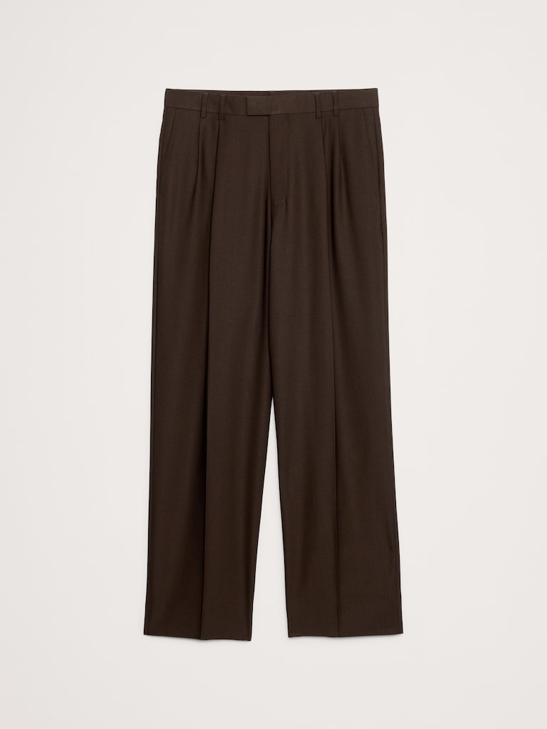 Relaxed Italian Barathea Pleated Tuxedo Pant