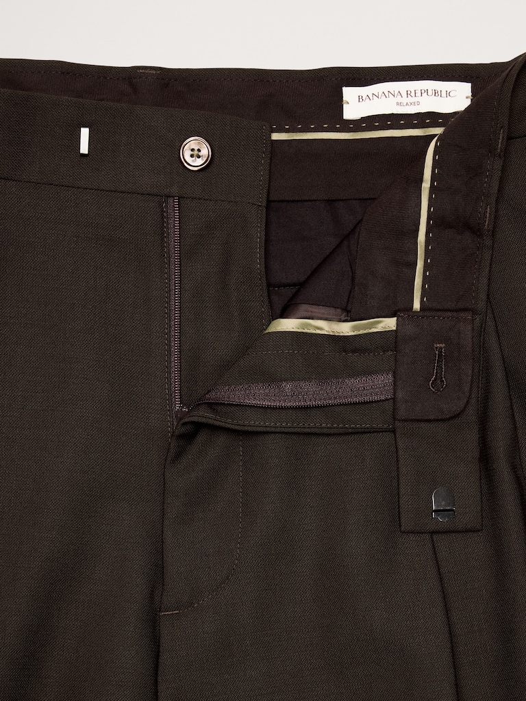 Relaxed Italian Barathea Pleated Tuxedo Pant