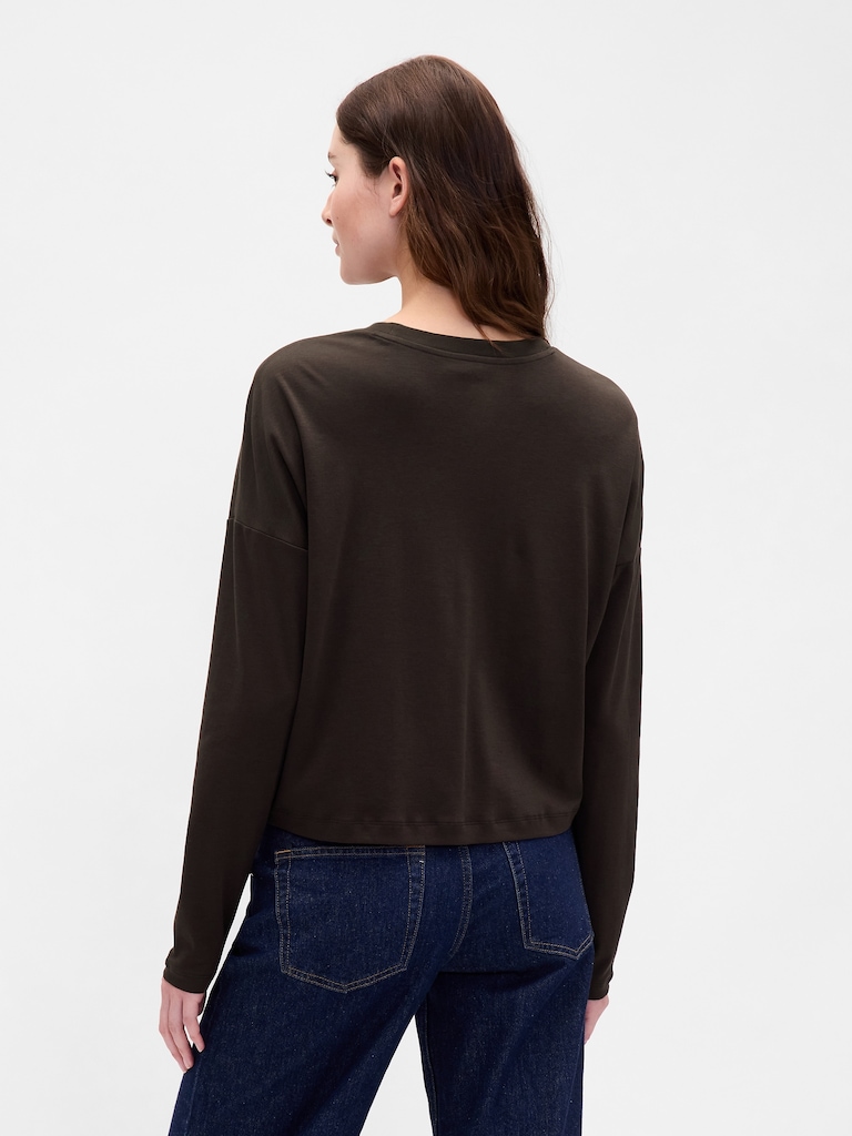 Supima® Cotton Oversized Crop T-Shirt