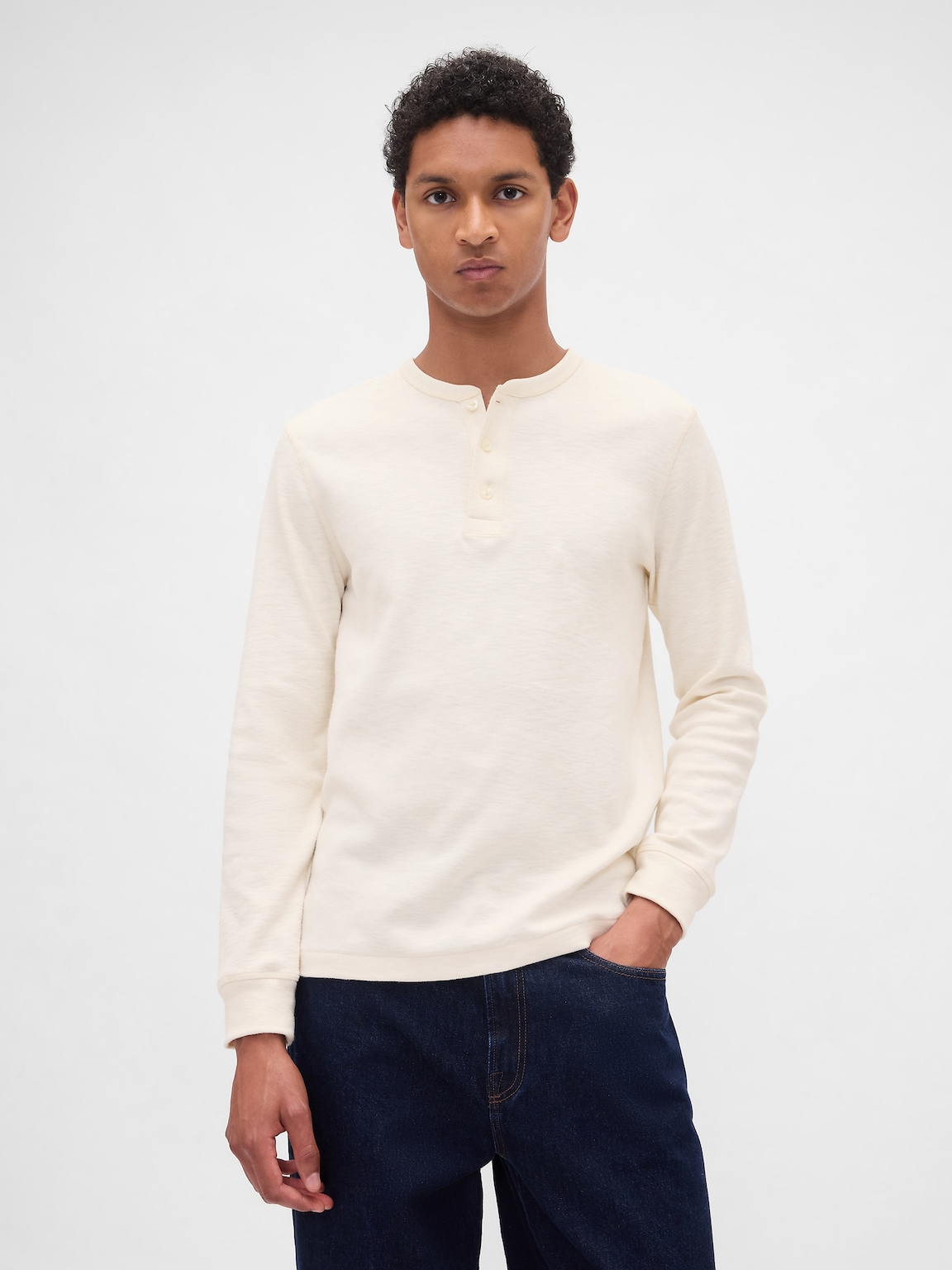 Double-Knit Henley T-Shirt