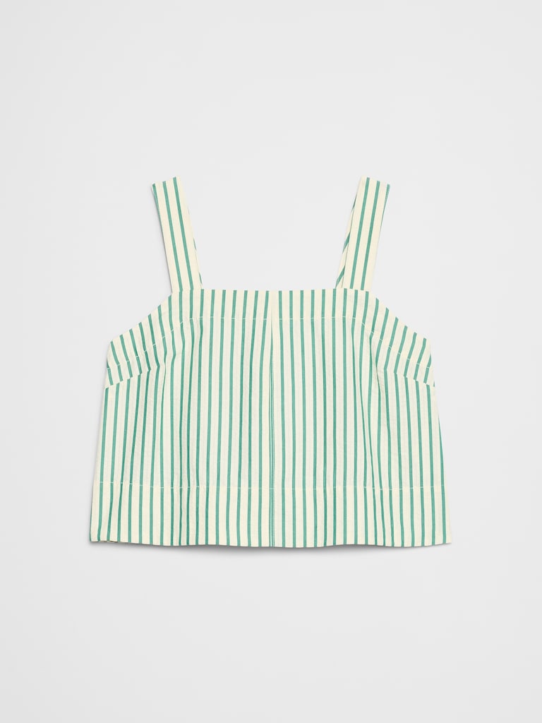 Seersucker Boxy Topstitch Tank