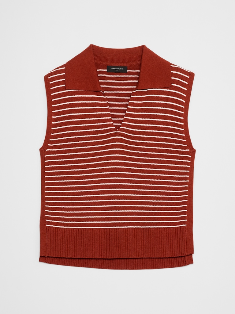 Striped Polo Sweater Tank