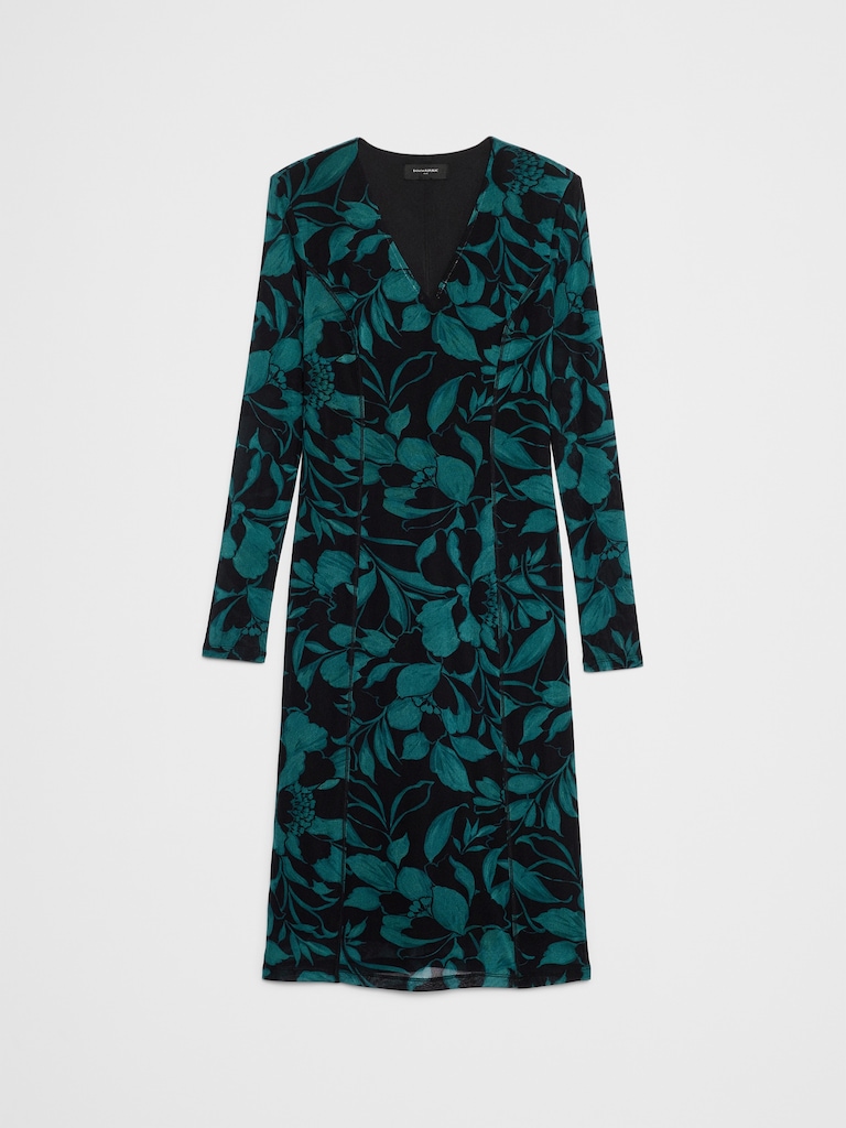 Mesh Below-Knee Dress