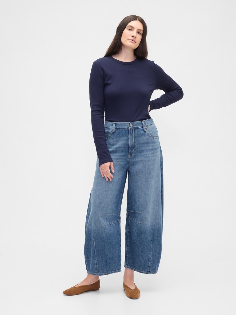 High Rise Horseshoe Crop Jeans