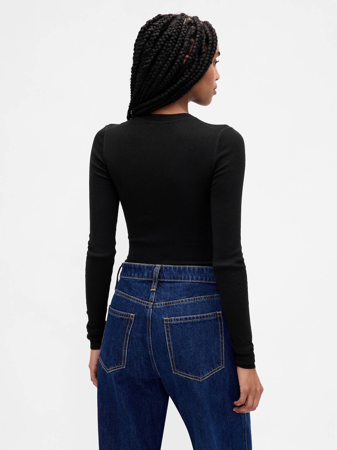 Sheer Rib Sweater Bodysuit