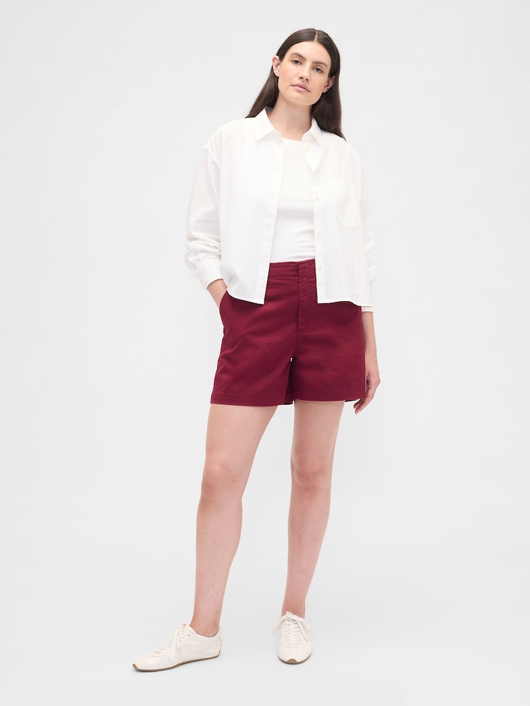 5" Mid Rise Downtown Khaki Shorts