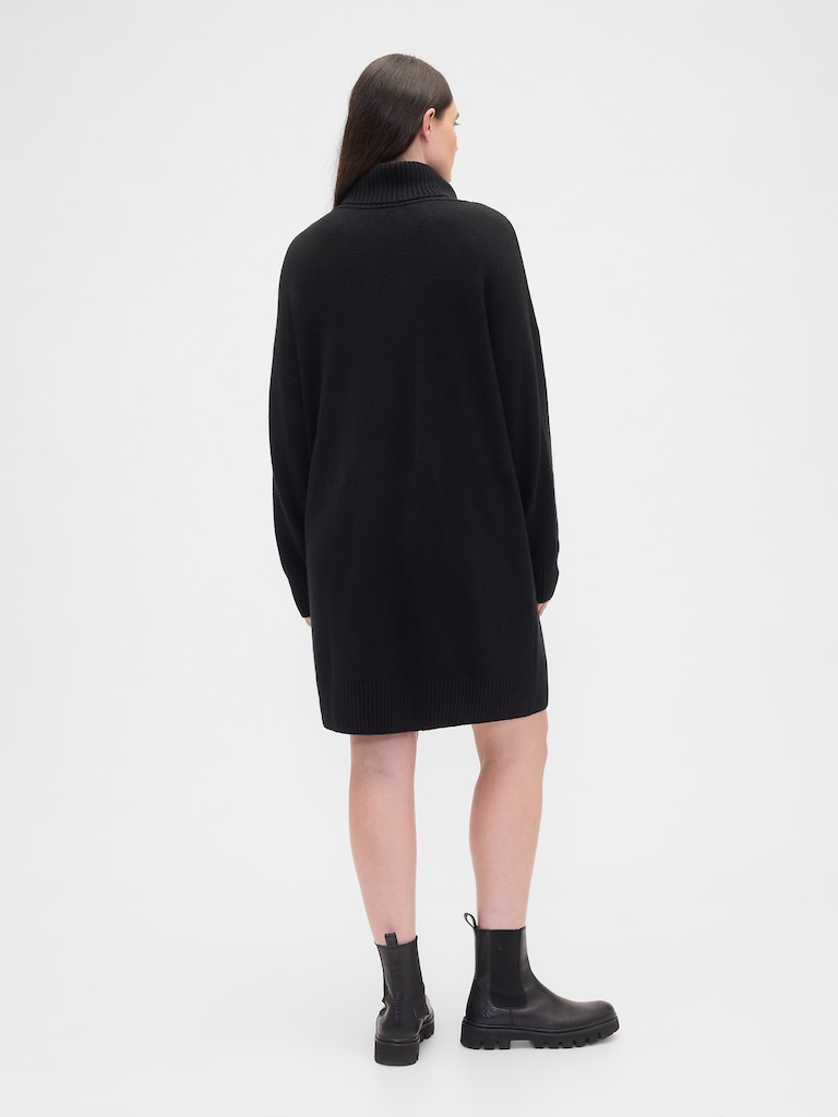 CashSoft Relaxed Turtleneck Sweater Mini Dress