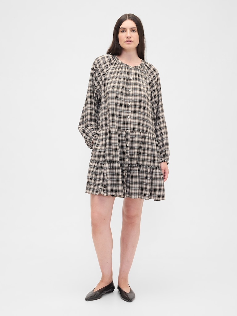 Relaxed Flannel Shirtdress