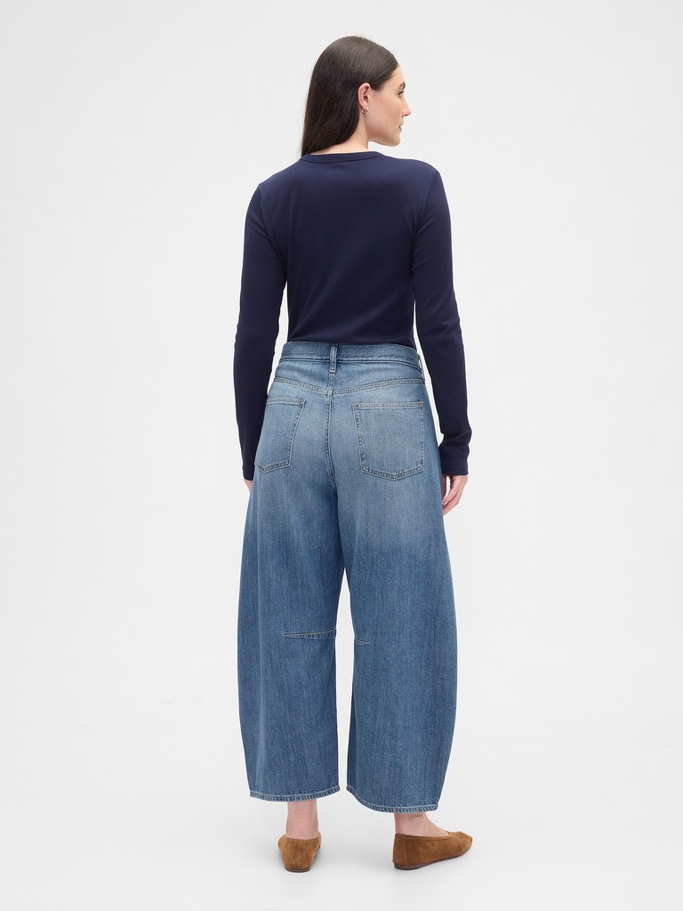 High Rise Horseshoe Crop Jeans