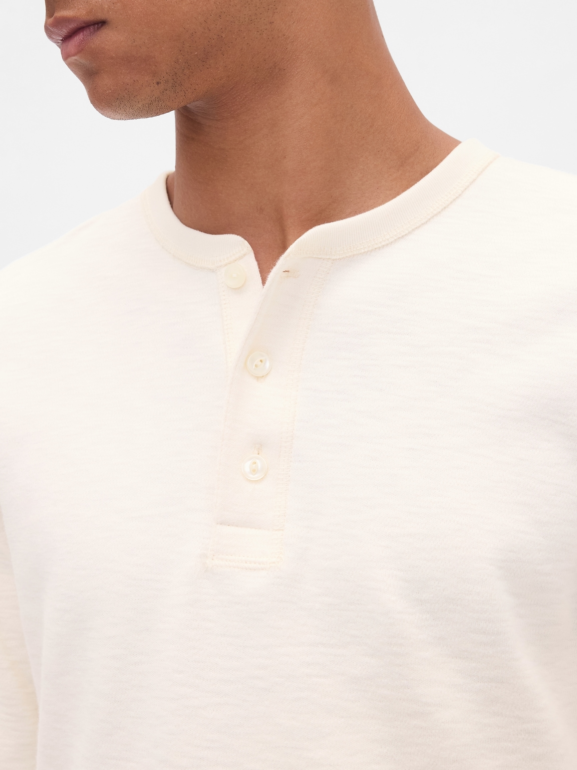Double-Knit Henley T-Shirt