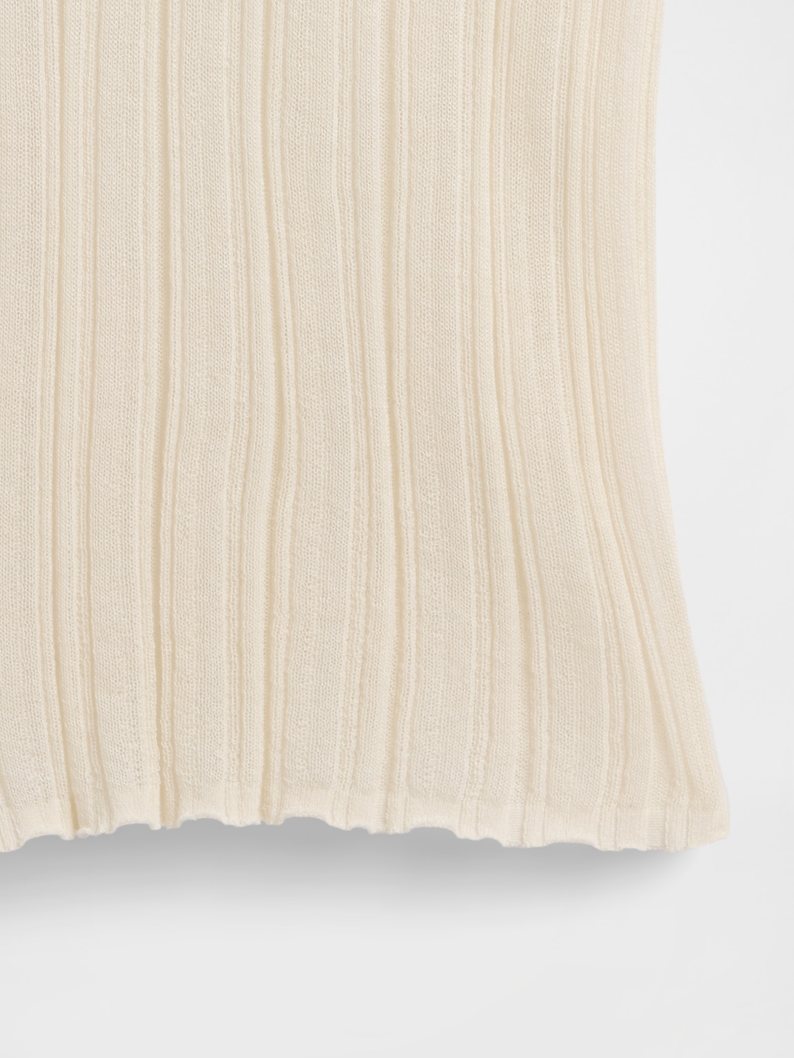 Sheer Rib Henley Sweater
