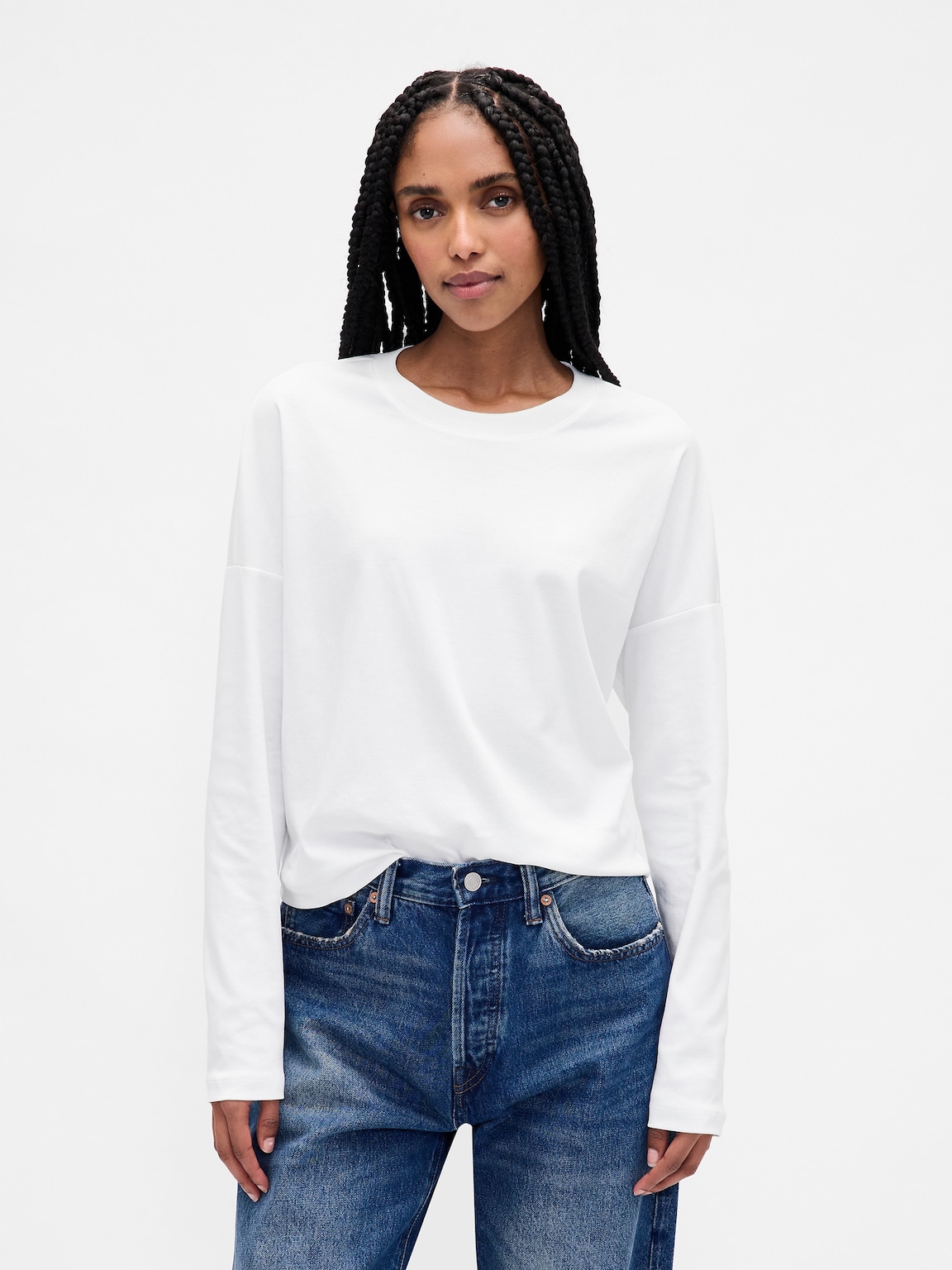 Supima® Cotton Oversized Crop T-Shirt