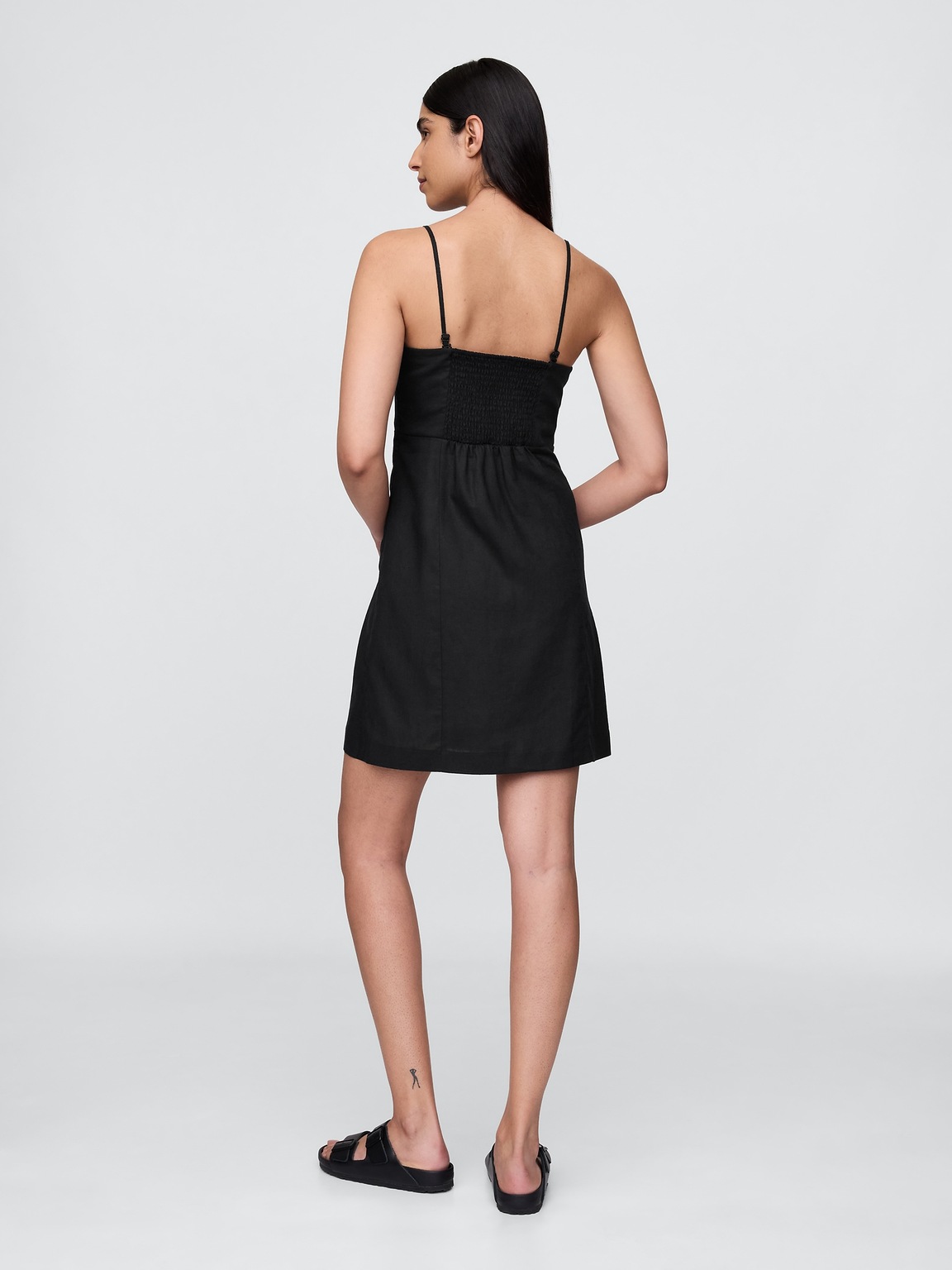 Linen-Blend Mini Dress