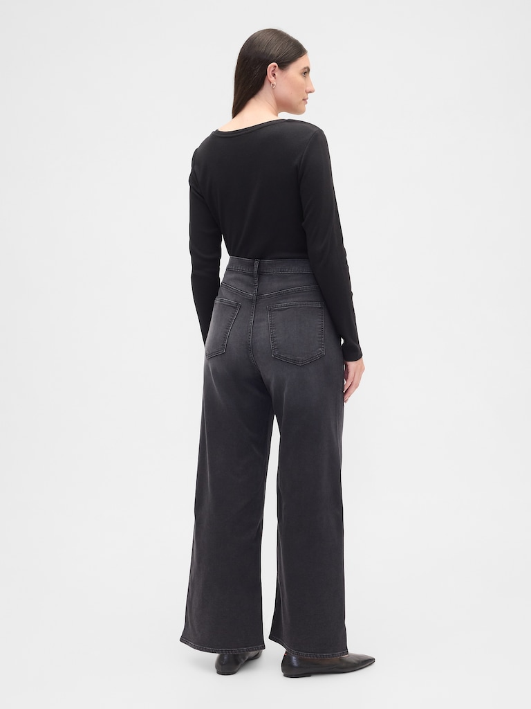 High Rise Wide-Leg Sweatpant Jeans