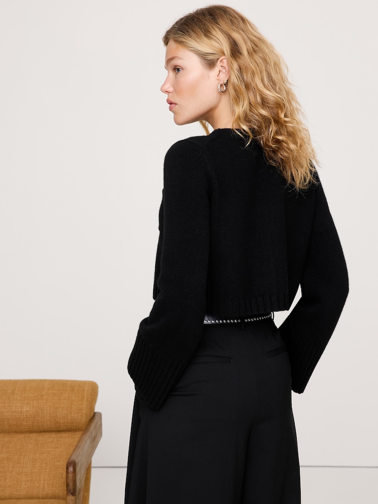 Merino-Cashmere Crop Cardigan