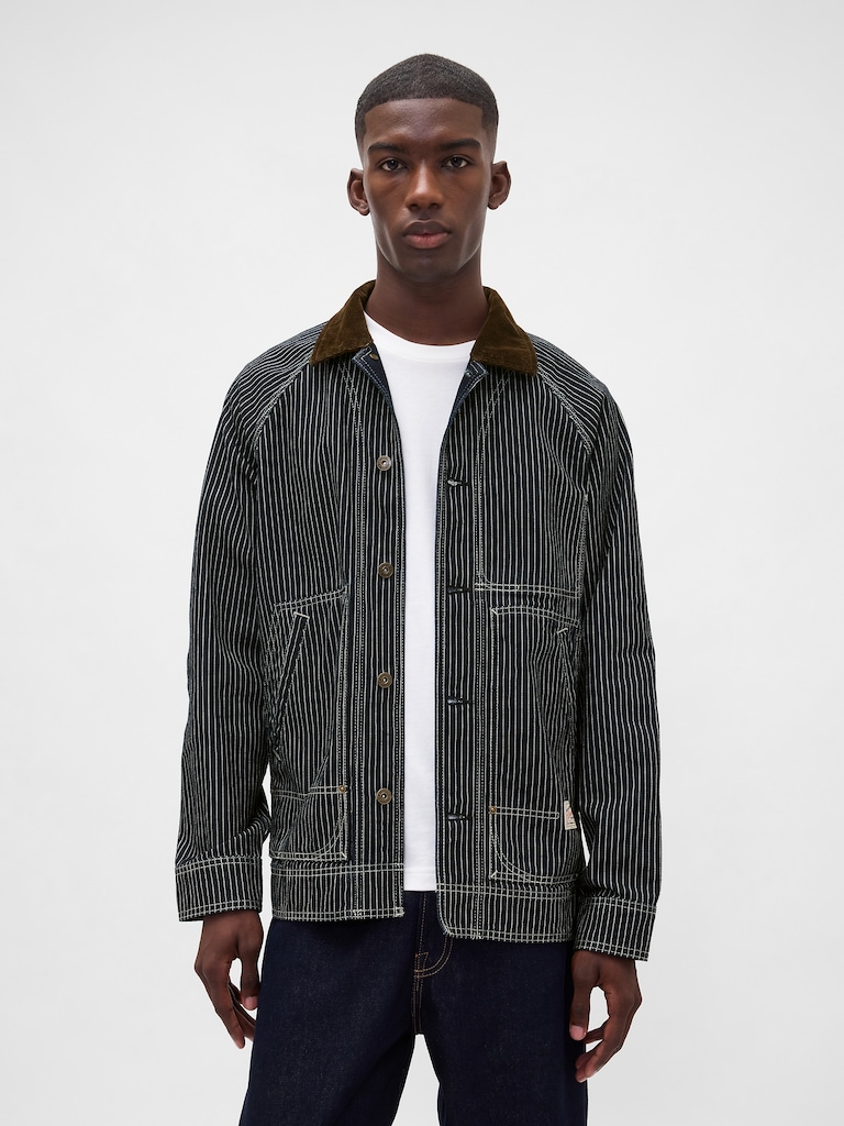Denim Stripe Chore Jacket