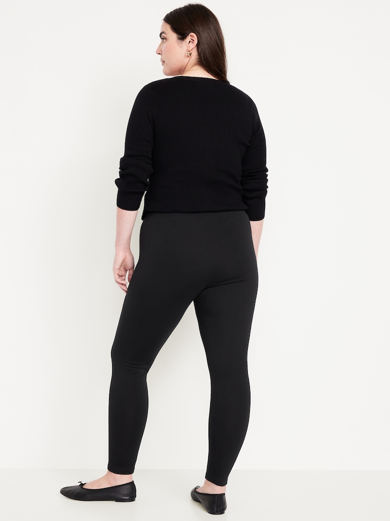 High-Waisted Fleece-Lined Ankle Leggings