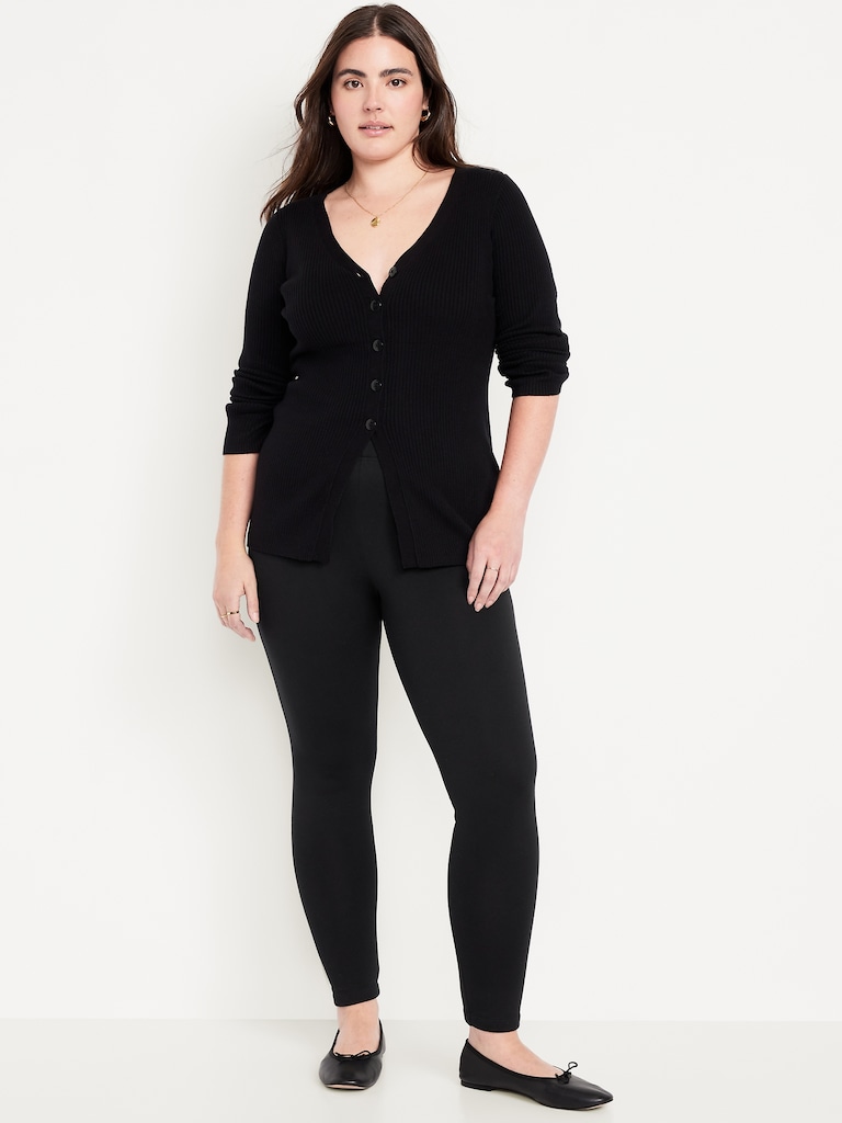 High-Waisted Fleece-Lined Ankle Leggings