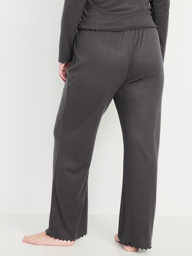 High-Waisted Cozy Rib Pajama Pants