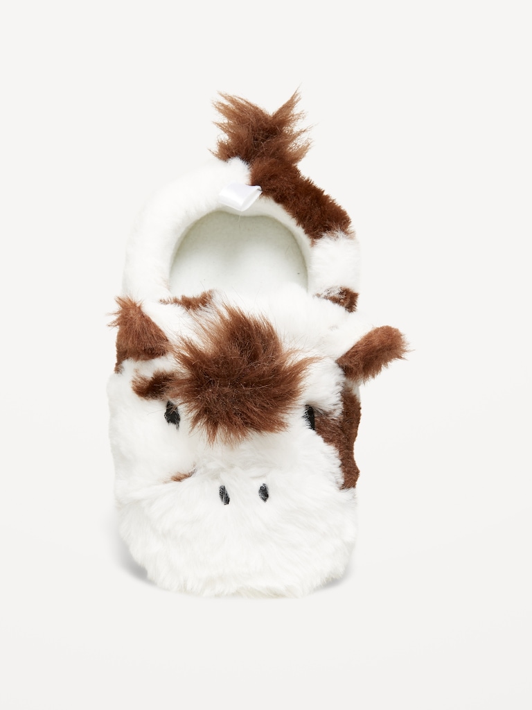Faux-Fur Critter Slippers for Toddler