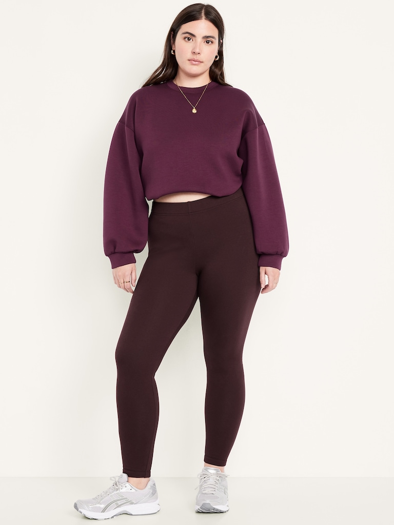 High-Waisted Fleece-Lined Ankle Leggings