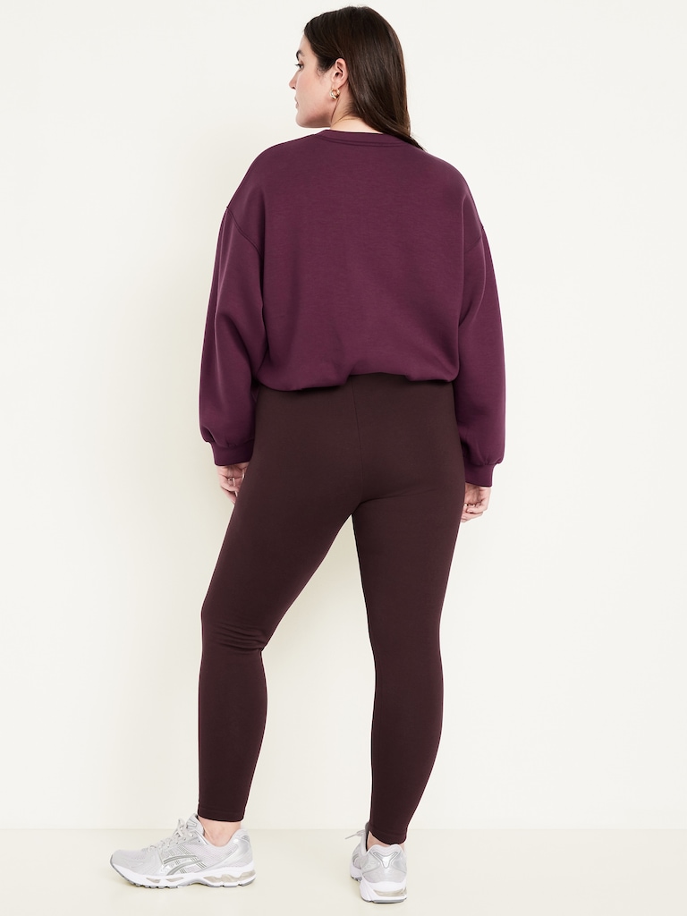 High-Waisted Fleece-Lined Ankle Leggings