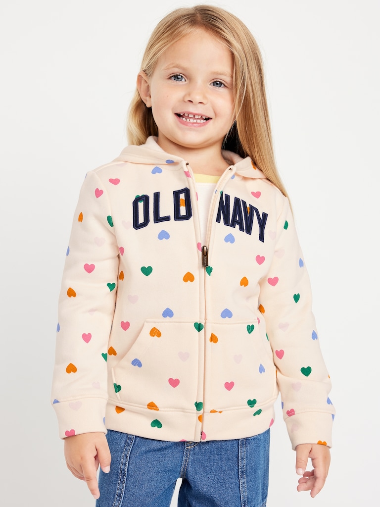 Logo-Graphic Zip Hoodie for Toddler Girls