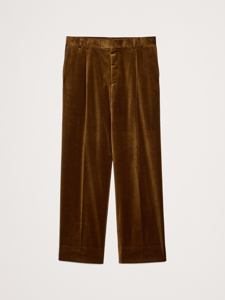Relaxed Pleated Velvet Pant