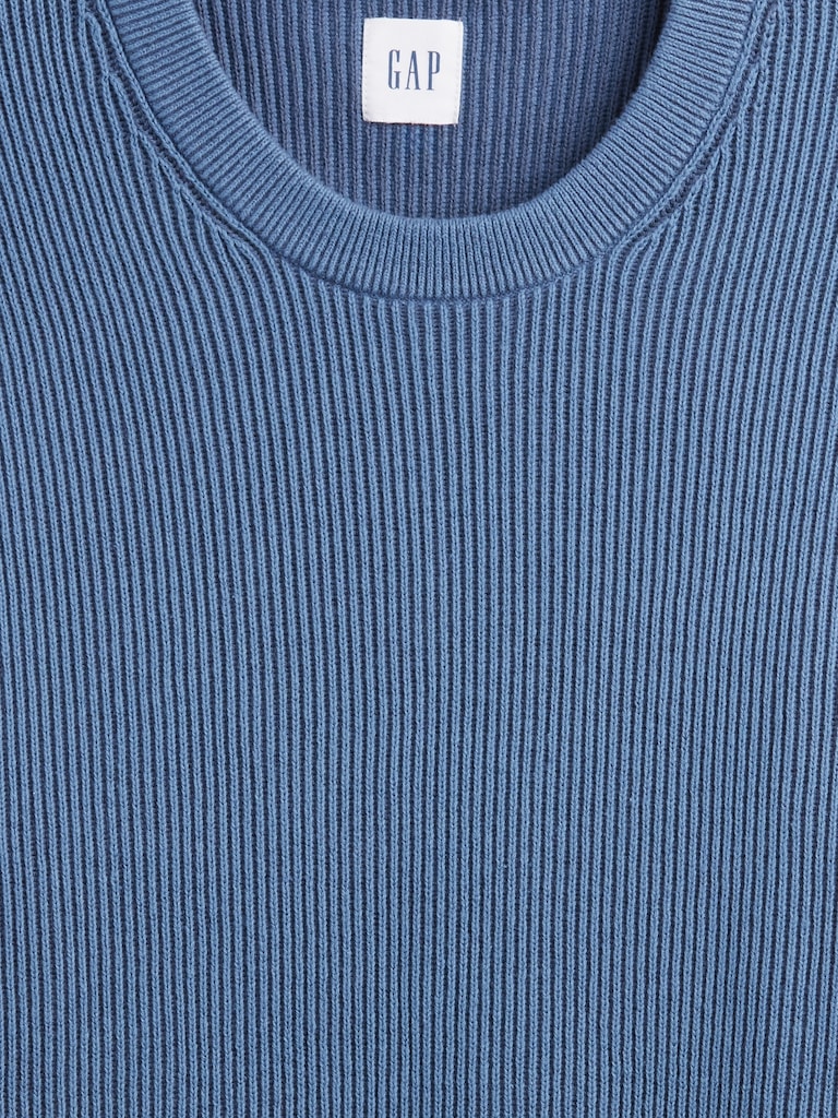 Oversized Fisherman-Stitch Crewneck Sweater