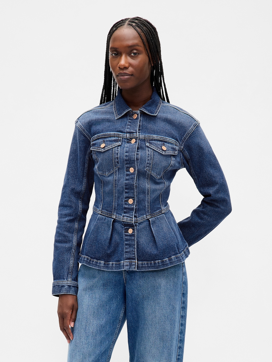 Denim Peplum Jacket
