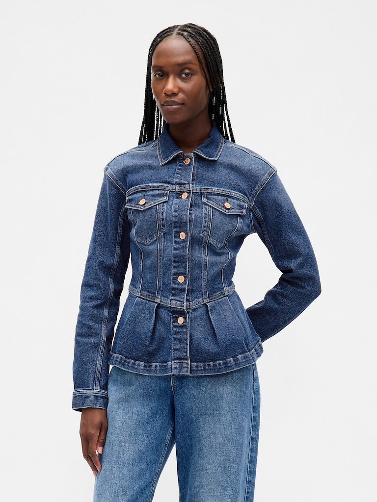 Denim Peplum Jacket