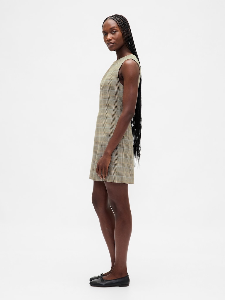 High-Neck Mini Shift Dress