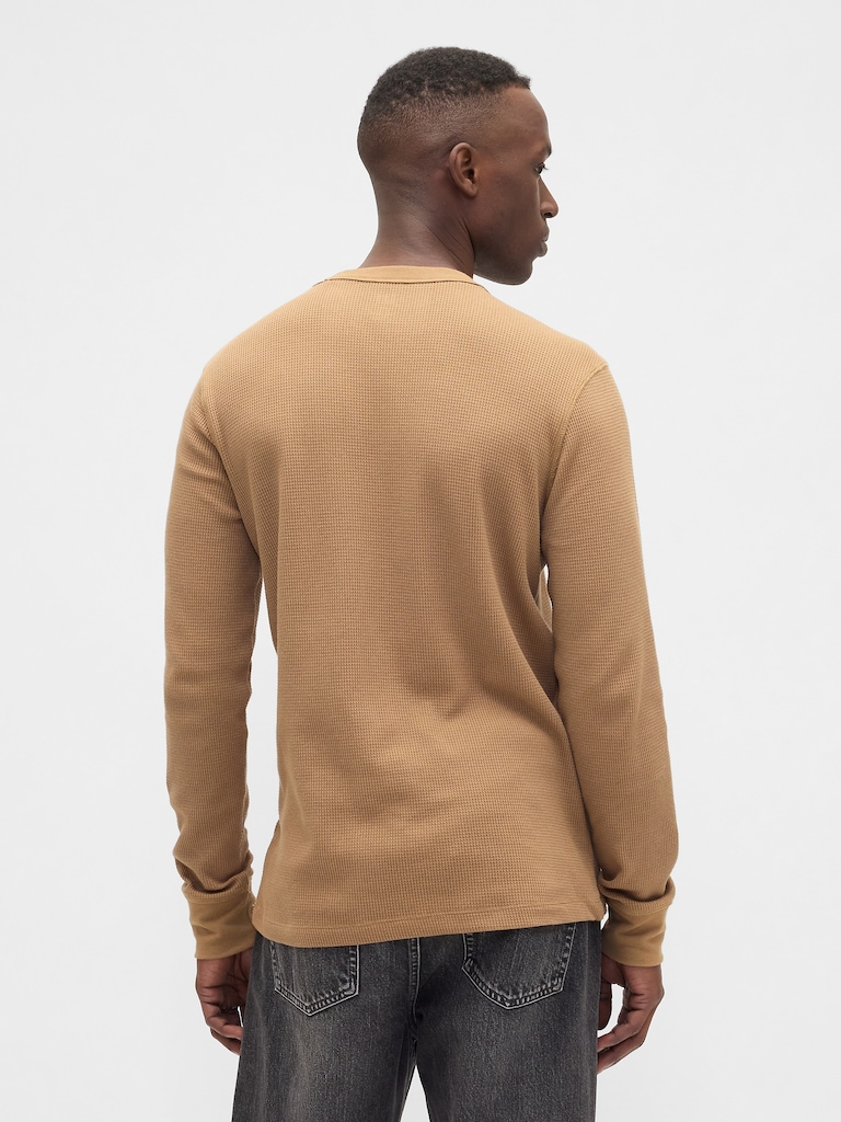 Waffle-Knit Crewneck T-Shirt