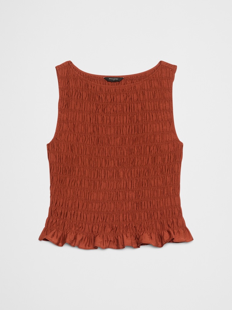 Boatneck Smocked Top