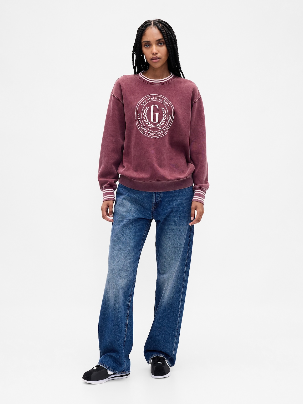 VintageSoft Oversized Logo Sweatshirt