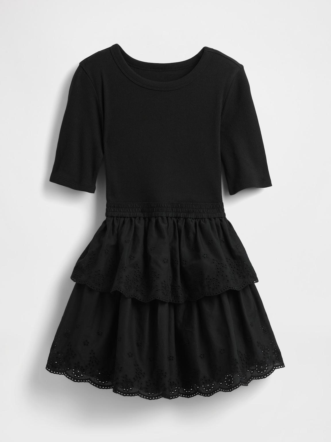 Kids Mixed Media Eyelet Dress