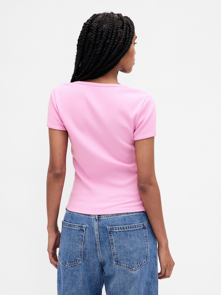 Modern Rib Scoop Crop T-Shirt