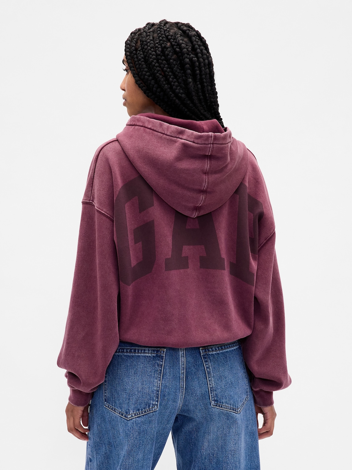 VintageSoft Crop Logo Hoodie