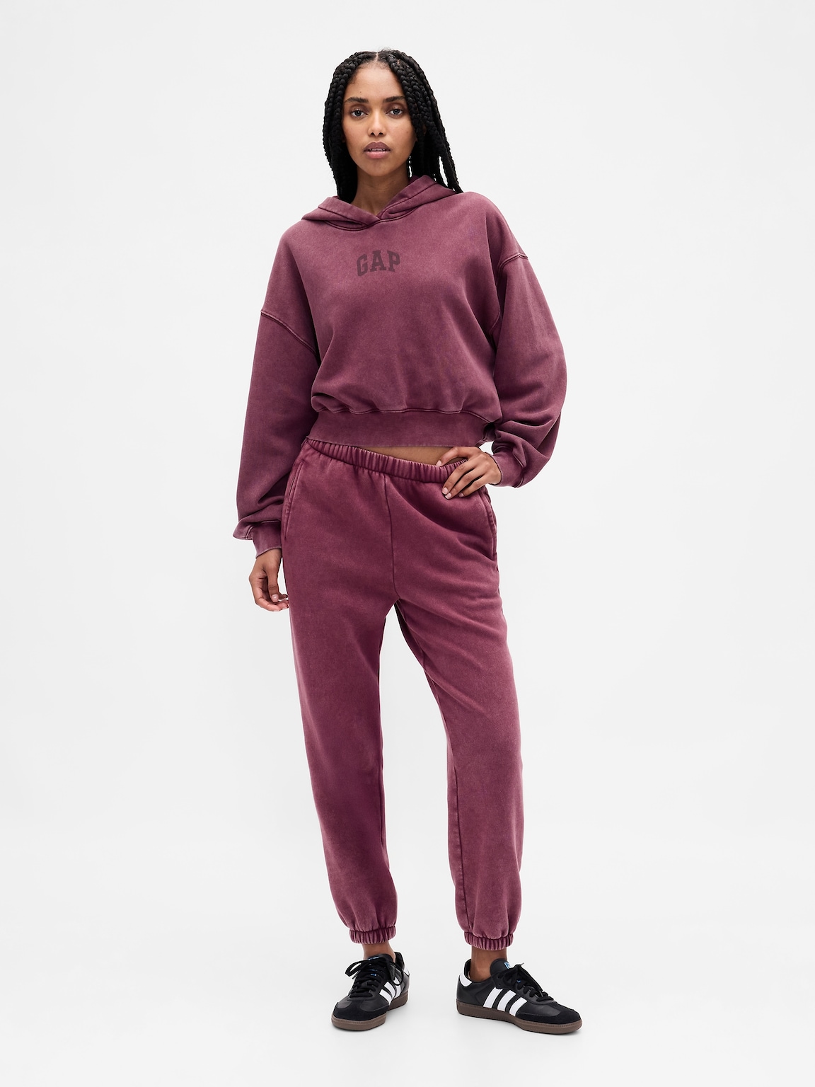 VintageSoft Crop Logo Hoodie