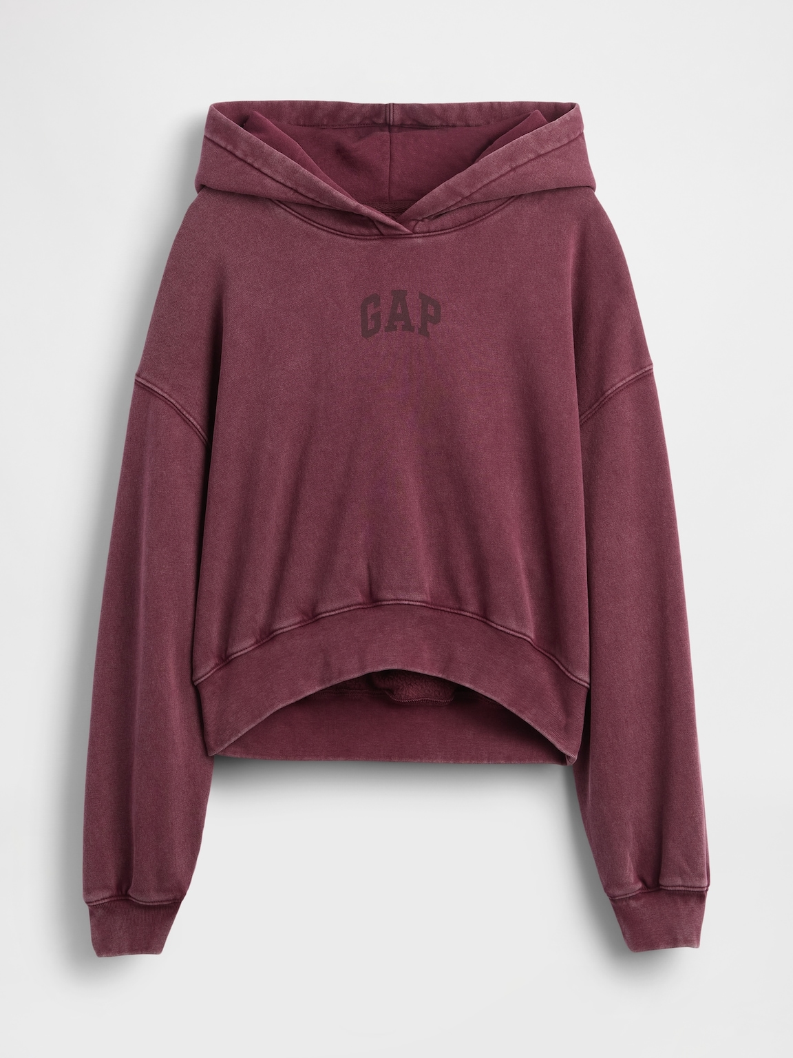 VintageSoft Crop Logo Hoodie