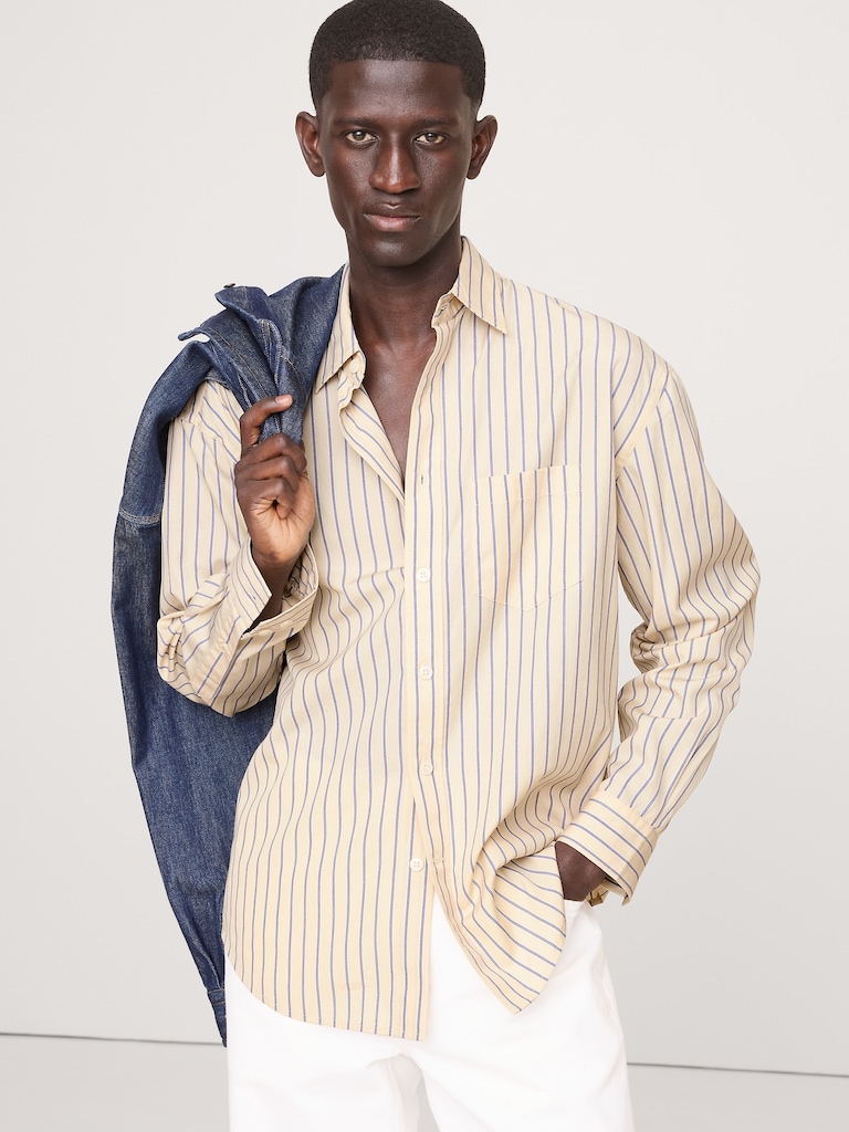 Relaxed-Fit Washed Cotton Poplin Shirt