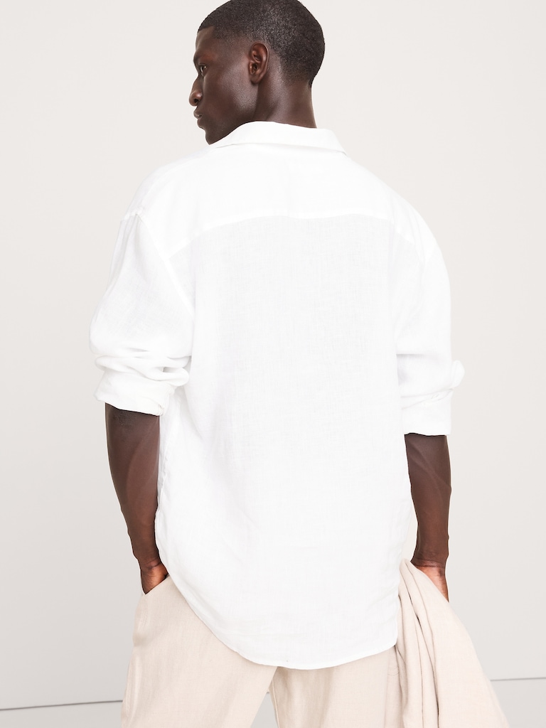 Relaxed-Fit Linen Popover Shirt
