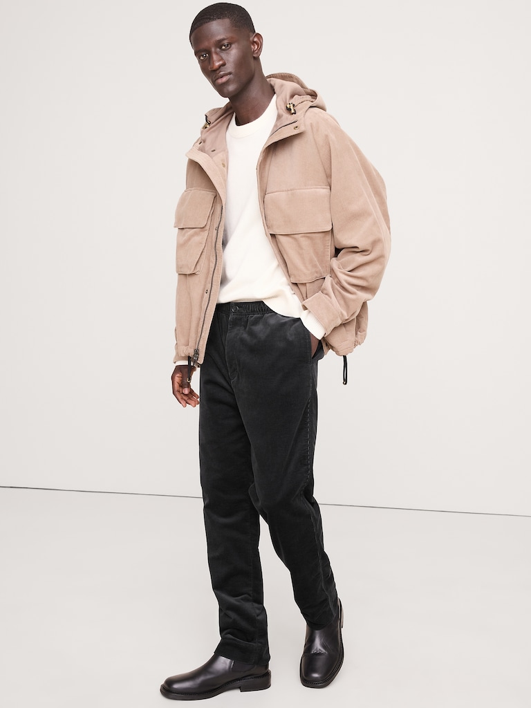 Straight Stretch-Corduroy Pull-On Pant