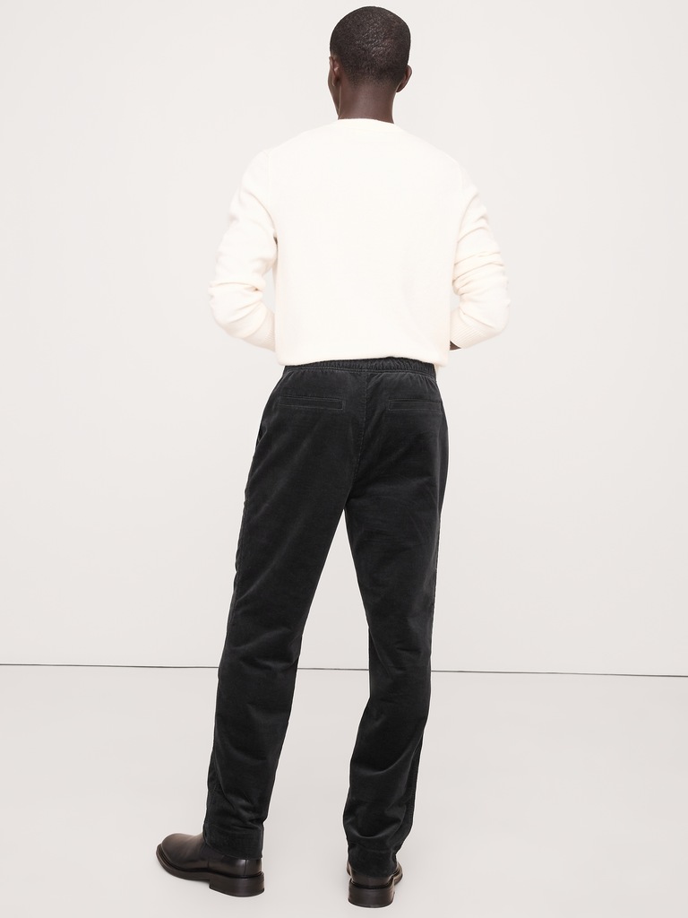 Straight Stretch-Corduroy Pull-On Pant