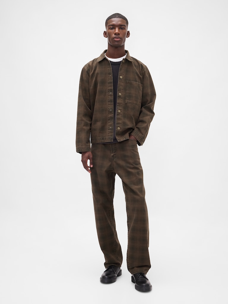 Plaid Canvas Denim Overshirt