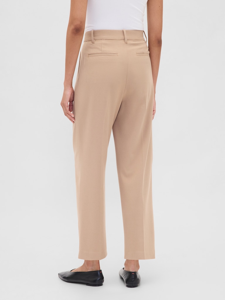 365 High Rise Brushed Twill Taper Ankle Trousers
