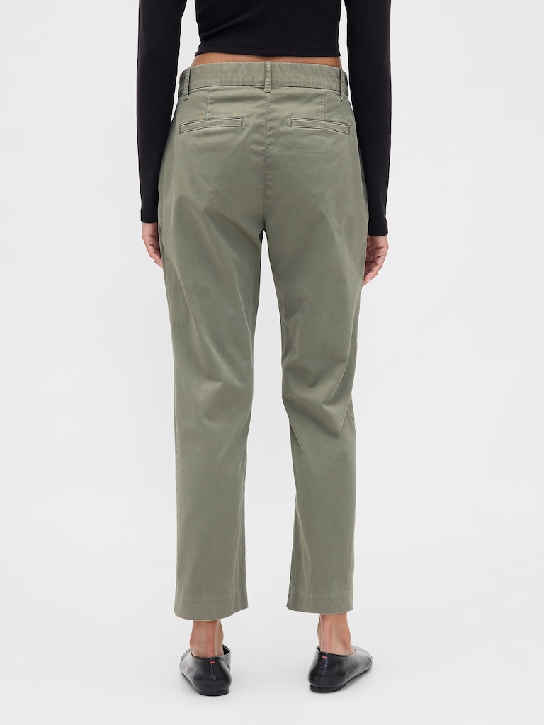 Mid Rise Straight Khakis
