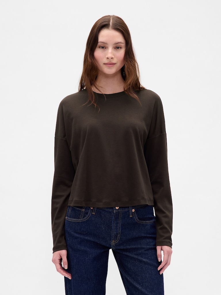 Supima® Cotton Oversized Crop T-Shirt